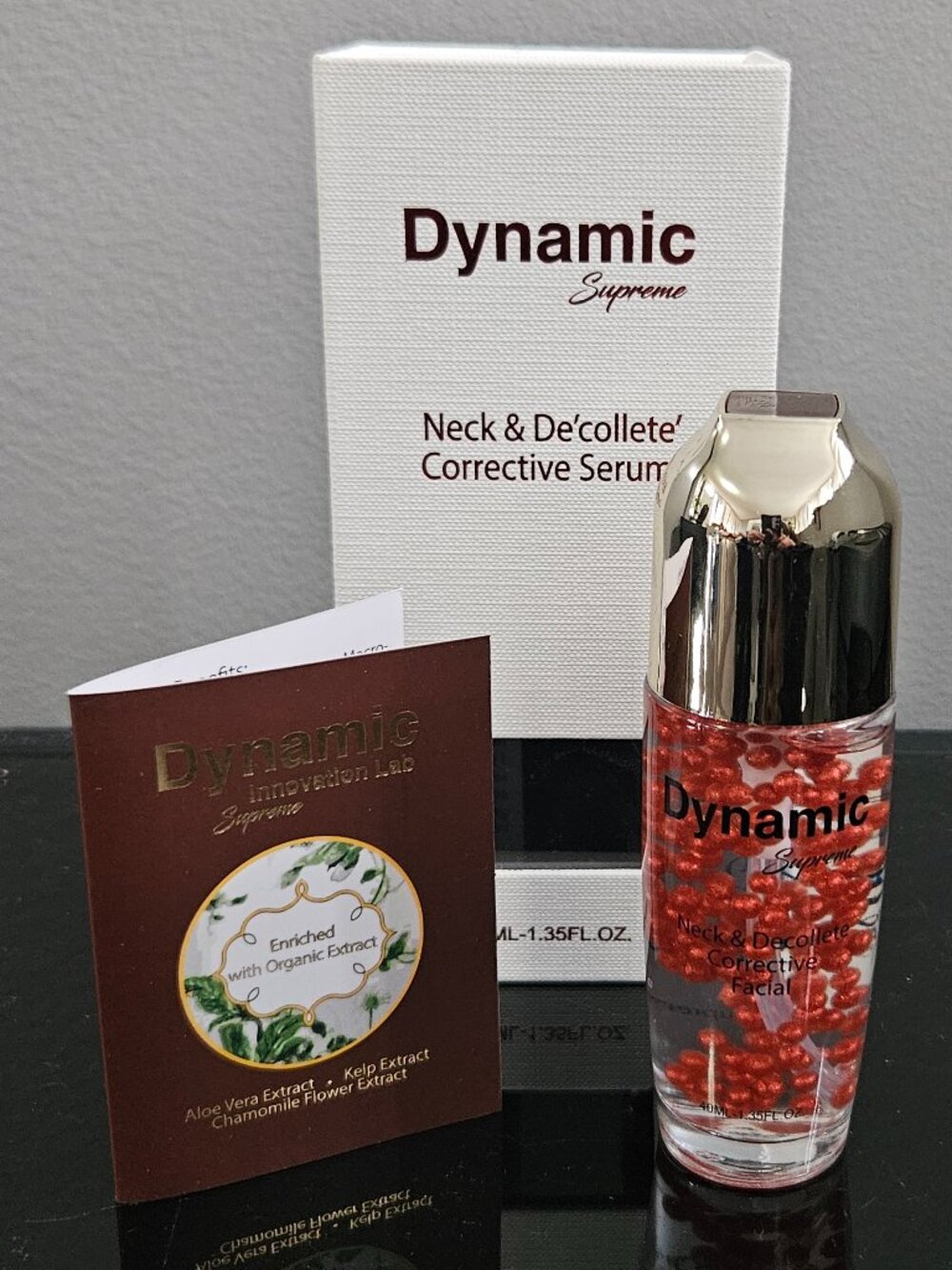 D'OR 24K DYNAMIC SUPREME NECK & DECOLLETE CORRECTIVE SERUM-1.35 fl oz \40 ml-NEW